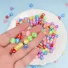 Letras Inglesas Acrílicas Coloridas Candy 6mm Quadradas Contas Soltas Pingente DIY Acessórios de Joias Material para Miçangas Artesanais