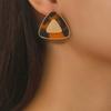 Pendientes Geométricos de Moda 2024 Versátiles Personalizados Estilo Europeo y Americano Triángulo Metal Leopardo