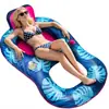 Balsa Flotante Inflable Personalizada Estilo Tropical Hawaiano Cama Inflable Flotante para Piscina con Respaldo y Fondo de Malla