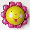 Mini globo de aluminio con diseño de girasol y mariposa sonriente de arcoíris, decoración de cumpleaños para bebé, globo de helio