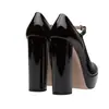 Zapatos de una sola capa de moda europea y americana transfronterizos, punta redonda, suela gruesa, tacón grueso, hebilla, zapatos de mujer, talla grande, zapatos de mujer 45