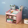 Porta-Canetas Criativo de Desenho Animado Gaveta Transparente Caixa de Armazenamento de Coelho Mesa de Estudante Papelaria Estação de Trabalho de Escritório Organizador de Mesa