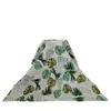 Tela de Algodón y Lino Lona de Lino Escandinava Fresca Pequeña Planta Verde Tela Gruesa Estampada Mantel DIY Tela para Cortina de Fondo