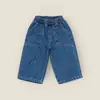 Calça Jeans Reta Estilo Coreano com Cintura Elástica Infantil Estilo Outono/Inverno 2026 Para Bebês e Crianças Pequenas Calças Casuais Versáteis Confortáveis