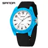 Reloj de Fiesta Estudiantil Sanda Examen Transmisión en Vivo Más Vendido Simple Versátil Unisex Luminoso Correa de Nylon Reloj Impermeable 50m