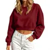 2026 Amazon Primavera y Otoño Tops de Manga Larga para Mujer Elegantes y Casuales Tops Cortos de Cuello Redondo Venta al por Mayor