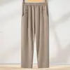 Pantalones rectos de cintura alta nuevos de primavera para mujer, pantalones largos casuales holgados para madres de mediana edad y mayores