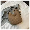 Nova Moda Praia 2026 Bolsa de Palha Tecida para Mulheres, Bolsa de Ombro Casual de Nicho, Bolsa Transversal de Alto Valor para Mulheres