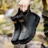 Novas Botas de Cano Curto Impermeáveis de Moda Masculina Pesca Reservatório Adulto Trabalho Botas de Chuva Botas de Chuva Verão Exterior Espessadas Atacado