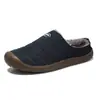 Pantuflas de Algodón de Terciopelo Cálidas de Invierno para Hombre, Zapatos de Algodón Cálidos para Interiores, Pantuflas Impermeables Sencillas para Casa, Zapatos de Algodón de Doble Propósito de Talla Grande