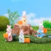 Micro-Paisaje Granja Creativa Pastoral Muñeco Conejito Jardinería DIY Decoración de Paisajismo Accesorios Adornos Pequeños de Escritorio
