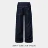 Jeans Rectos Simples Estilo Americano 2026 Unisex Modernos Suaves Caídos Mezclilla Cruda Adelgazantes Casuales Pantalones de Pierna Ancha