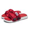 Pantuflas de Verano Modernas de Moda Casual Versátiles para Exteriores Doble Hebilla Suela Suave Velcro Estilo Pareja Diseño de una Sola Pieza