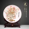 Ornatos de Porcelana de Peônia de Luxo, Cerâmica Exquisita para Casa de Luoyang, Pratos de Flores para Sala de Estar, Lembranças de Viagem, Artesanato Decorativo