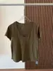 Textura Suave y Lisa, Algodón de Fibra Larga Original de Xinjiang Algodón Rústico Camiseta de Manga Corta con Cuello en V Francés para Verano Z0623J