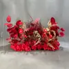 Boda Nueva Boda Auditorio Flecha Maceta Arte Floral Simulación Flor Colgante Camino de Flores Esquina de Flores Rojo Grande Utilería China