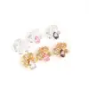 Chapado en Oro de 14K Zircón Diamantado Flor Estéreo Espaciadores de Cuatro Agujeros Pulseras de Cristal Hechas a Mano DIY Accesorios de Joyería con Cuentas