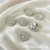 Botões Metálicos de Pérola Prata de Luxo Leve Estilo Francês Camisa de Terno Feminino Cardigan Suéter Manga Gola Acessórios de Roupa Botões