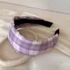 Diadema de Tela a Cuadros Colorida Estilo Coreano de Ala Ancha, Diadema Versátil Dulce y de Moda, Moderna y Elegante para Salir