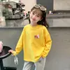 Roupa de Outono para Meninas Camiseta Estilosa Infantil Bebê Manga Longa Camada Base Menininha 2026 Primavera Outono Novo Top 100% Algodão