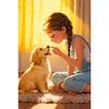 Pintura Decorativa Mural Estilo Ins Linda Mascota Chica Pintura en Aerosol Póster Pintura Personalizada con Marco Interior Venta al Por Mayor Lienzo para Sala de Estar Pintura Colgante
