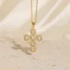 Accesorios de Collar de Cruz de Zirconia Transfronterizos Europeos y Americanos, Lujo Ligero, Diseño de Nicho de Alta Gama, Joyería Versátil de Cadena para Suéter