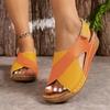Sandalias Romanas Europeas y Americanas para Mujer Verano 2024 Nuevo Estilo Suela de Plataforma Velcro Transpirables Punta Abierta Sandalias de Playa para Mujer