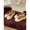 Versión de Piel de Oveja~Zapatos de Tacón de Cerdo con Punta Dividida Plisada para Mujer, Zapatos Planos Slip-On de Tacón de Cerdo, Zapatos Bailarinas Mary Jane