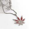 Moda europeia e americana pintura a óleo diamante folha de bordo colar masculino e feminino estilo rock hip hop pingente acessórios criativos longo suéter corrente
