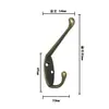 102*47 mm Gancho Negro Negro Pulverizado Gancho de Ropa Antiguo Engrosado Doble Gancho Gancho de Ropa Gancho de Pared Gancho