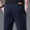 Calças Casuais Masculinas de Alta Qualidade Primavera/Verão, Pretas de Corte Reto, Slim-Fit para Negócios, Versáteis, Novas Calças Elásticas de Luxo Leve