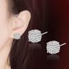 Aretes clásicos de fuente viva con circonita microincrustada, redondos, perforación completa, grupo envolvente cilíndrico con circonita incrustada, aretes brillantes