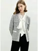 Elegante Chaqueta a Cuadros Pequeños Estilo Old Money para Mujer, Atuendo Otoño 2026, Top Adelgazante, Nueva Moda en Ropa, Ropa para Mujer al por Mayor