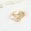 Anillo abierto de personalidad de moda retro francesa caliente transfronteriza, nicho, moderno, simple, joyería