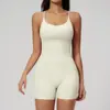Venta al por mayor transfronteriza de ropa de yoga: Mono deportivo sin espalda para Pilates, body de baile adelgazante con espalda y tirantes bonitos, ropa de fitness con envío directo