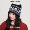 Gorro de punto Fair Isle para otoño e invierno para mujer, con diseño de orejas de gato en 3D, cálido y elegante, apto para tamaños de cabeza pequeños a grandes, y perfecto para el clima frío.