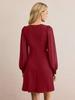 Vestido ajustado de manga larga con cuello redondo y hebilla de uñas para mujer, color liso, de Amazon Independent Station, para principios de primavera de 2025