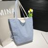 Bolsa Grande Casual, Simples, Texturizada, Fashionável, Nova Coleção Primavera 2025, Tendência, Bolsa de Ombro Tote Feminina