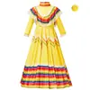 El Más Vendido de Amazon Comercio Exterior Popular Cinco Colores Mexicano Étnico Español Vestido Falda Grande Ropa para Actuación en Escenario