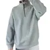 Sudadera de Moda Coreana para Hombre de Otoño Versátil con Cuello Alto y Media Cremallera para Adolescentes Estilo Universitario Harajuku Holgada