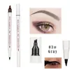 Tres o cuatro lápiz de cejas lápiz líquido para cejas muy sutil artefacto para cejas impermeable duradero lápiz de cejas de cuatro puntas maquillaje de belleza