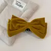 Grampo de Banana Veludo Outono com Laço Duplo para Mulheres, Estilo Novo, Estilo Preguiçoso, Presilha para Rabo de Cavalo, Presilha Horizontal para Cabelo