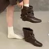 Botas Country Ocidentais Femininas com Aumento Interno de Altura 2026 Outono/Inverno Novo Estilo Botas Bootcut Botas Curtas Botas Martin Salto Bloco para Mulheres