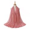 Nova seda de ouro natural enrugado lenço de chiffon envoltório cachecol atacado