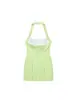 Vestido Estilo Europeo y Americano Marca Z con Cuello a Cuadros, Popular Diseño de Cuello Halter, Ropa de Moda Femenina Transfronteriza Aliexpress, Cuadros Verde Claro Elástico Za