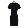 G007-24 Vestido tubo de manga corta con cuello redondo, ajustado, sexy, estilo coreano, para principios de primavera, para chicas calientes, estilo puro deseo