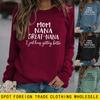 Amazon top MOM NANA GREAT NANA letras europeas y americanas moda cuello redondo manga larga suéter estación independiente