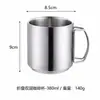 Taza de café de acero inoxidable 304 de doble capa con asa, taza aislada con asa plegable, adecuada para el hogar, restaurante, hotel, venta al por mayor y pedidos personalizados