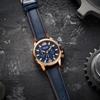 Nuevo Producto Reloj Megir para Hombre Cronógrafo Multifunción Correa de Cuero Genuino Deportivo de Cuarzo Dropshipping 2156