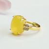 Anillo de Ámbar Natural Guan Yu Anillo de Cera de Abeja Joyería de Estilo Étnico Fábrica Venta al por Mayor y Entrega S3120409